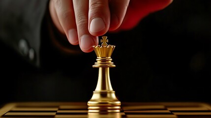 Golden Chess Queen: A Strategic Move in the Game AI Generated