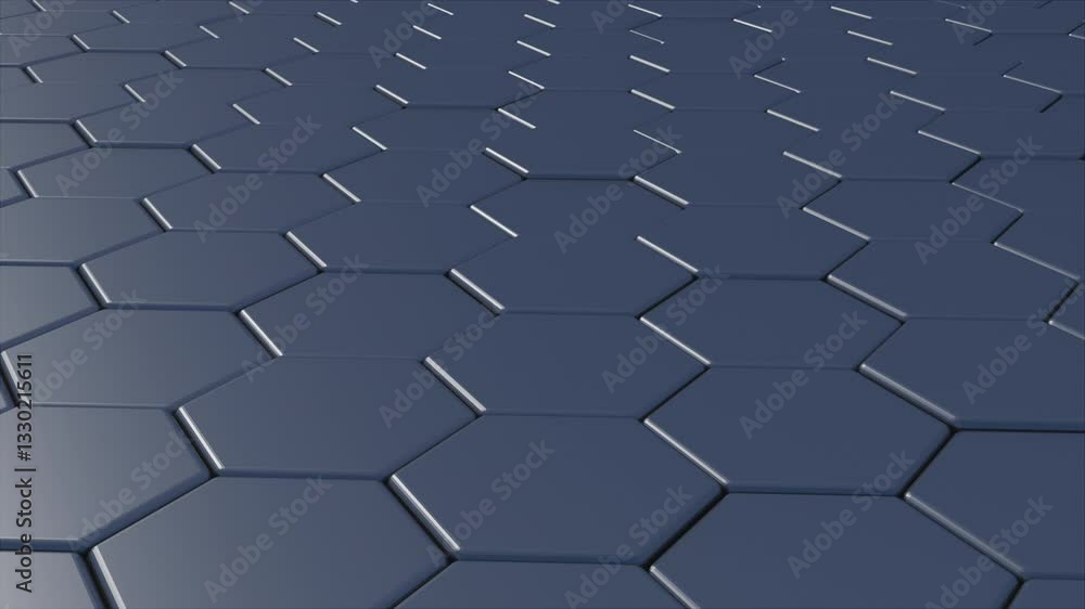 Poster black hexagonal grids. computer generated 3d render