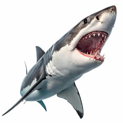 Naklejka premium Bloody shark realistic isolated 3d render.