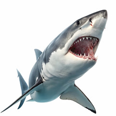 Bloody shark realistic isolated 3d render.