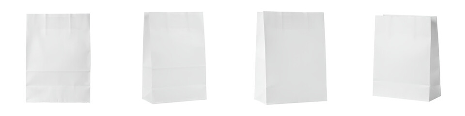 Large White Shopping Bag on White, Cut Out Set