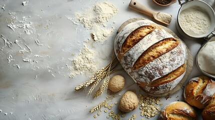 Sourdough whole wheat freshly baked bread