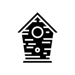 birdhouse multi species home glyph icon vector illustration