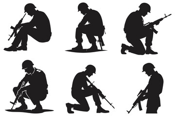 soldier silhouette vector military concept silhouette vector