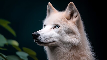 Obraz premium Arctic Wolf Portrait: A Captivating Wildlife Photograph AI Generated
