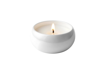 Tea light candle isolated on white background