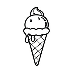 Delicious Ice Cream Cone Sweet Treat, Summer Dessert, Creamy Swirl