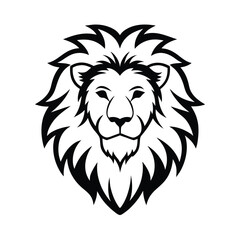 Majestic Lion Head, Black and White, Wildlife Logo Design, African Pride, Powerful Symbol