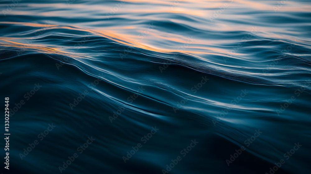 Poster graceful ocean wave patterns flowing across a canvas illuminated by natural light creating a serene 