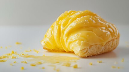 Fresh butter on white background