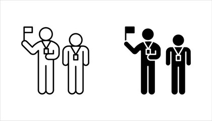 Tour guide icon set. Touristic group trip, Wildlife tourism, adventure travel. vector illustration on white background