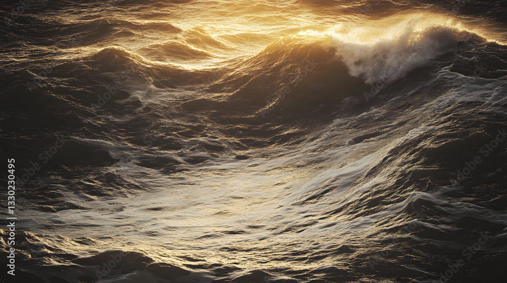 Poster elegant ocean wave patterns flowing gracefully with natural rhythm creating a captivating seascape e