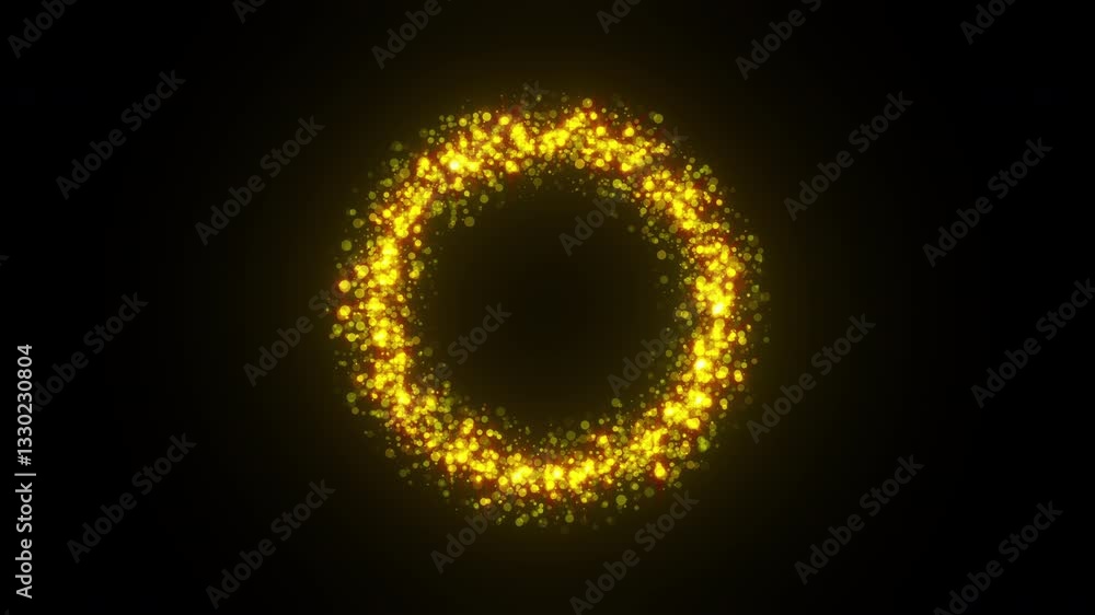 Poster glowing golden circle. computer generated 3d render