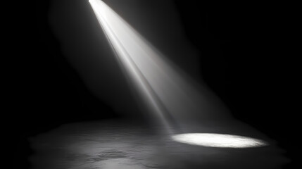 Beam light on black. Chiaroscuro Glow. Illustration