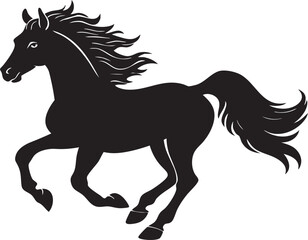 Obraz premium black horse vector illustration