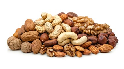 Fototapeta premium Mixed nuts isolated on white background