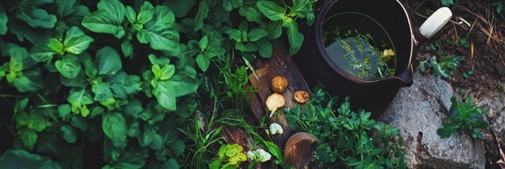 Enchanting Herbal Brew: A Garden's Secret Potion