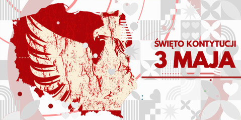święto konstytucji 3 maja - baner, ilustracja wektorowa	