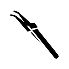 orthodontic tweezers orthodontist glyph icon vector illustration