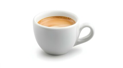 white ceramic espresso coffee cup with small