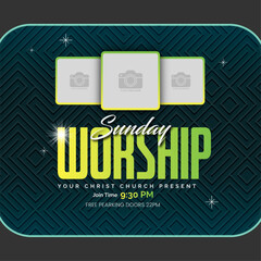 Best Praise Worship Revival Anniversary, Church workshop conference flyer social media post web banner, Vector design church flyer template design	
