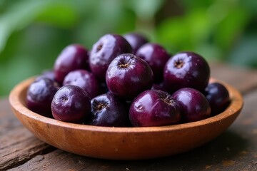 Delicious Kokum Berries Arrangement on Wooden Plate