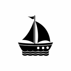 creative silhouette Sailboat Icon victor illustration
