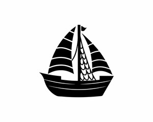 creative silhouette Sailboat Icon victor illustration
