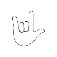horns hand gesture rock and roll vector emoji illustration
