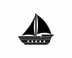 creative silhouette Sailboat Icon victor illustration
