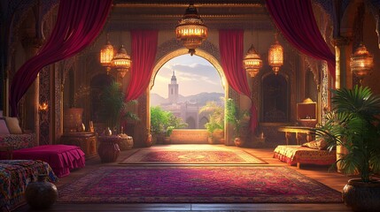 Fototapeta premium Grand Arabian Palace Interior