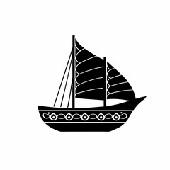 creative silhouette Sailboat Icon victor illustration
