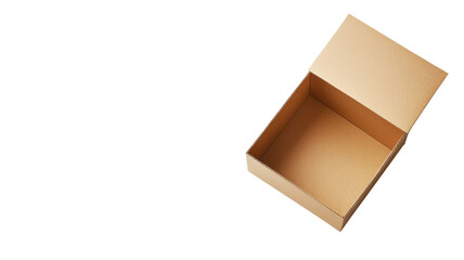 Empty cardboard box viewed from above in a simple, minimalistic setting to illustrate storage possibilities
