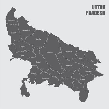 Uttar Pradesh administrative map