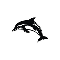 Obraz premium Dolphin vector silhouette