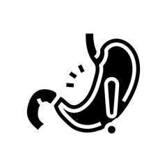 stomach pain cramping glyph icon vector illustration