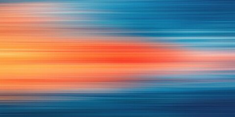 sunset in the sea Abstract Motion Blur Vibrant Horizontal Lines of Blue, Orange, and Red