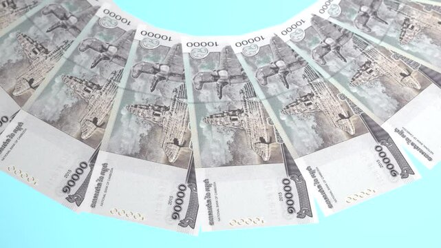 Engrossing Looping Design 10000 Riel Curency of Cambodia