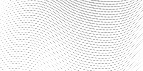 Gray polka dots wave design on white background. Abstract halftone dotted pattern texture for business card background or cover illustration. Art & Illustration © 100yDesign