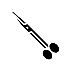 surgical scissors surgeon glyph icon vector illustration