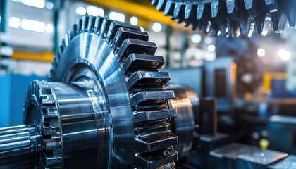 Focus on an oversized gear featuring well-defined teeth, emphasizing its craftsmanship and engineering significance