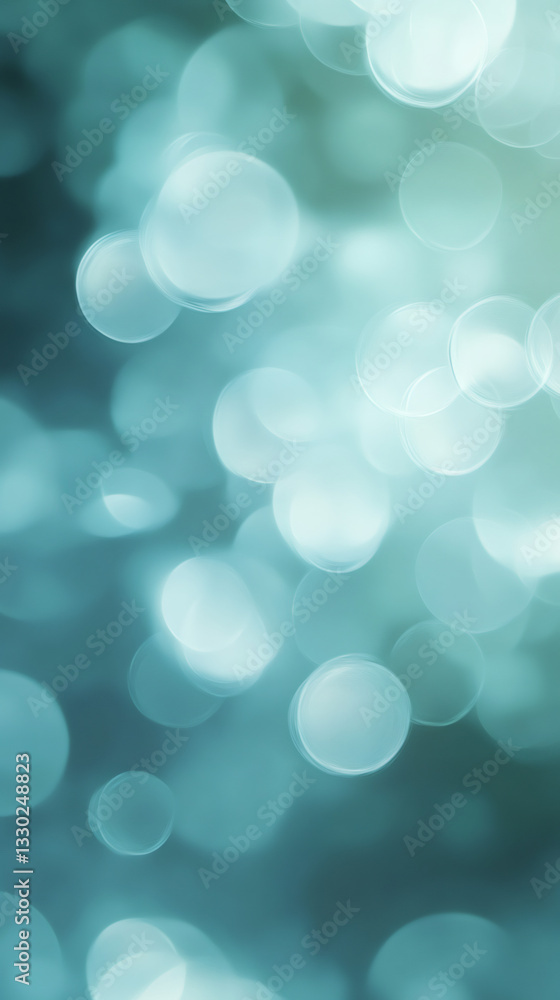 Aufkleber Blurred turquoise circles glowing softly against minimalist gradient background