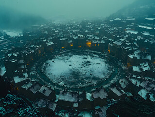 Snowy village at night (2)