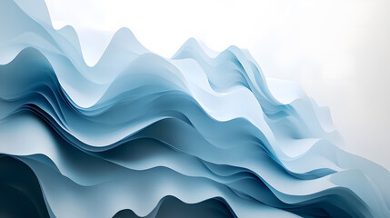 Fototapeta premium Abstract Blue Wave Pattern Layered Paper Texture Background