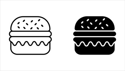 Burger icon set. cheese burger Symbol. hamburger sign. for mobile concept and web design. vector illustration on white background