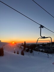 Ski Lift at Sunset