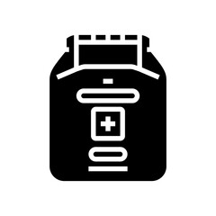 waterproof first aid kit glyph icon vector illustration