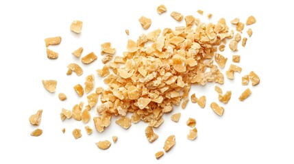 Pieces of parmesan cheese isolated on white