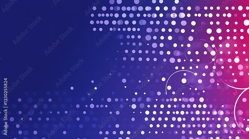 Leinwandbilder gradient background with pattern of dots and white overlapping circles