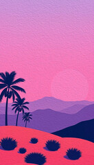 Palm tree . Artistic brush strokes. Botanical illustration for printing on wall decorations.